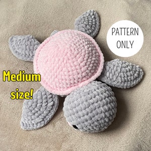 Turtle Crochet Pattern PDF Amigurumi Sea Turtle Plushie Big Turtle Pattern Baby Shower Gift Instant Download