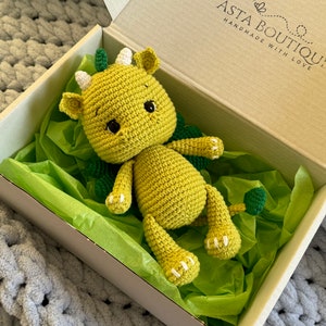 Handmade toy crochet dragon baby gift
